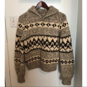Vintage Cowichan Inspired Handmade Wool Sweater